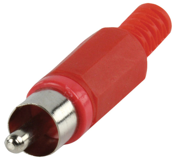 RCA maschio in plastica isolata rosso-0